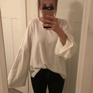 KAARI Blue Bell-sleeve Sweater